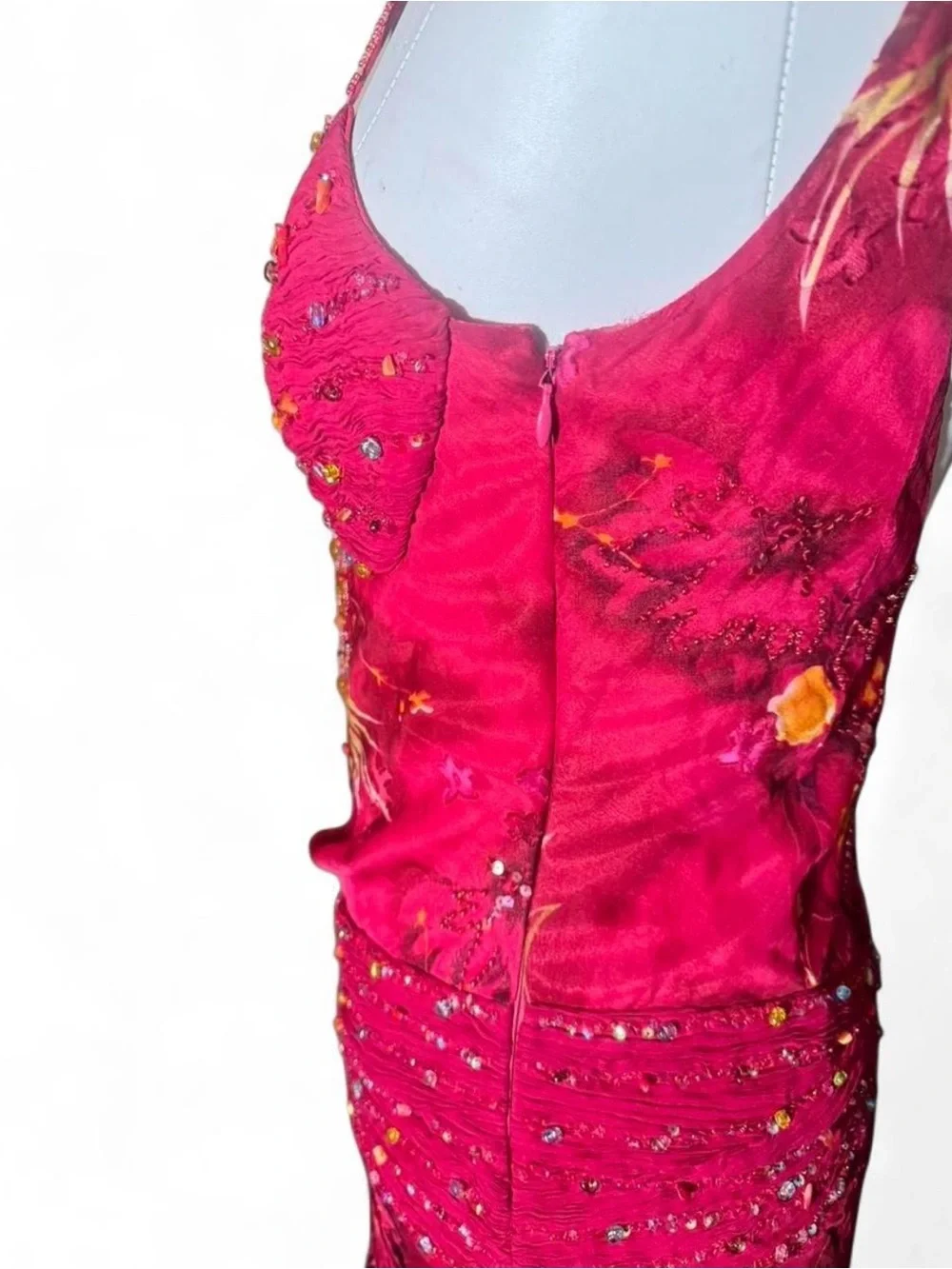 Sue Wong Nocturne hot pink silk & rayon ethereal fairy dress - Picture 5 of 7